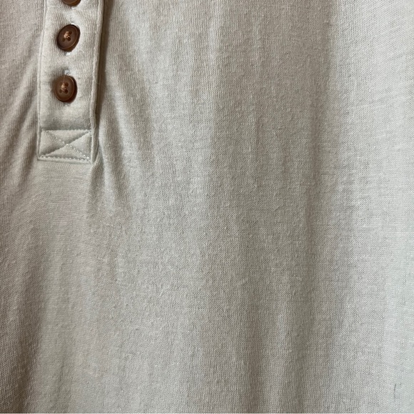 Faherty | Cloud Henley T-shirt Button Front Popover Top Pima Cotton Size L - Picture 7 of 13